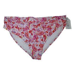 Time and Tru Womens 3XL Paint Me Paisley Mid Rise Bikini Bottoms Swim Low Front